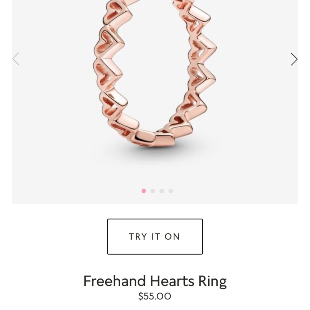 Pandora freehand heart ring